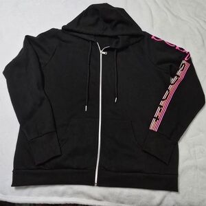 Bebe Sport Black Zip Up Hoodie With Pockets Size 1X